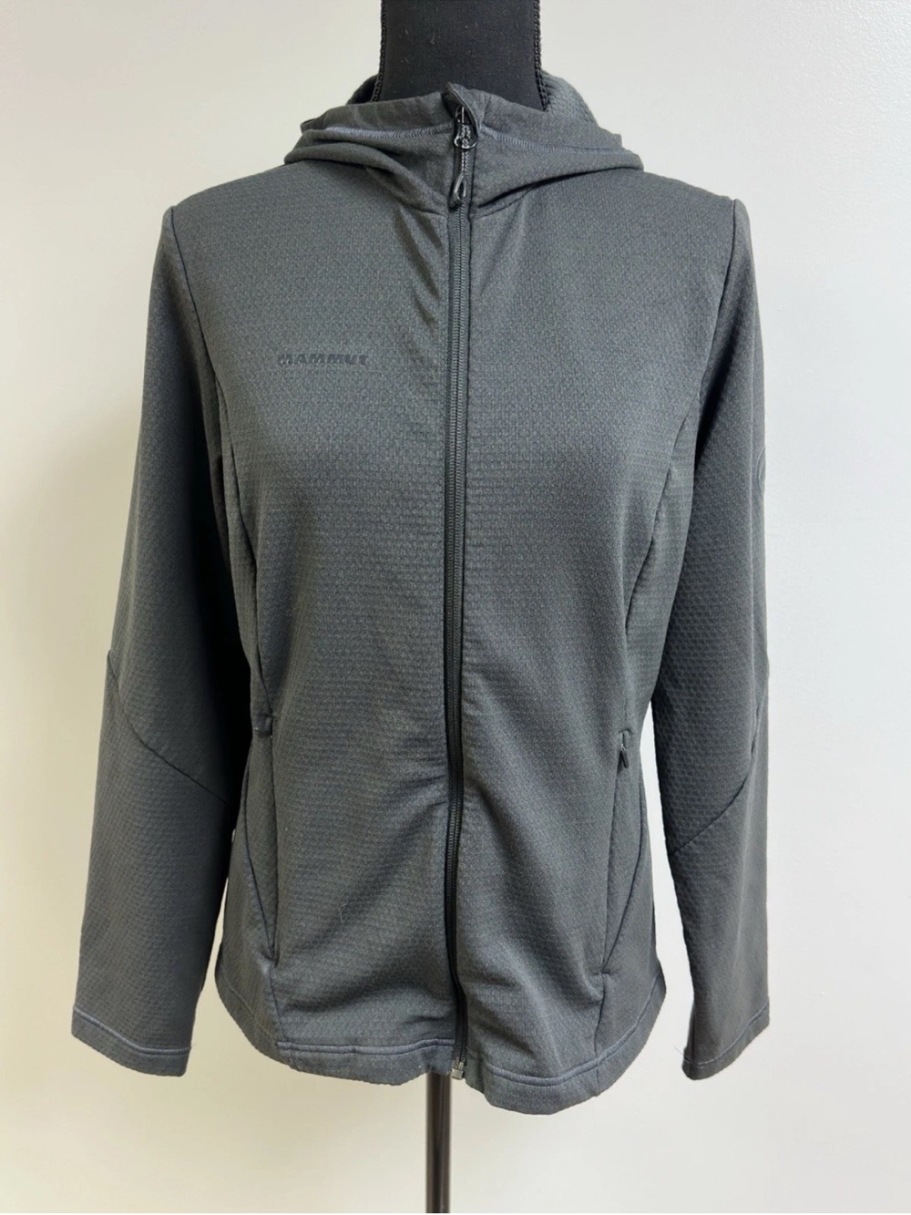 Mammut Jacket Womens Gray Tumalo Hooded Fleece Zip Up Pockets Size S